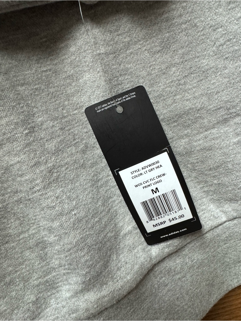 Adidas Women’s Gray Sweatshirt with White Trefoil Logo